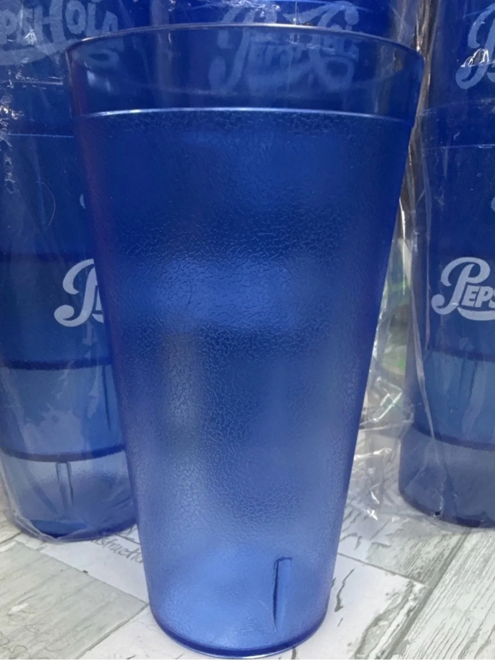 NEW Pepsi Cola Vintage Logo Blue 20oz Tumblers Set Advertising Soda Collectors